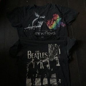 Beatles and Pink Floyd T-shirt bundle